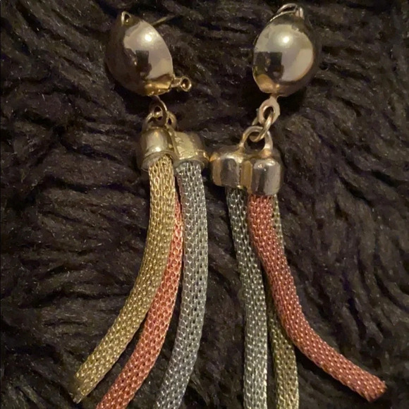 Silver three tone Drop earrings - Picture 2 of 6